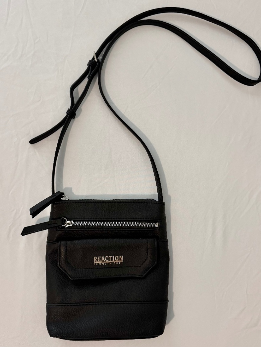 Kenneth Cole Reaction Black Pebble Faux Leather Crossbody Mini Bag